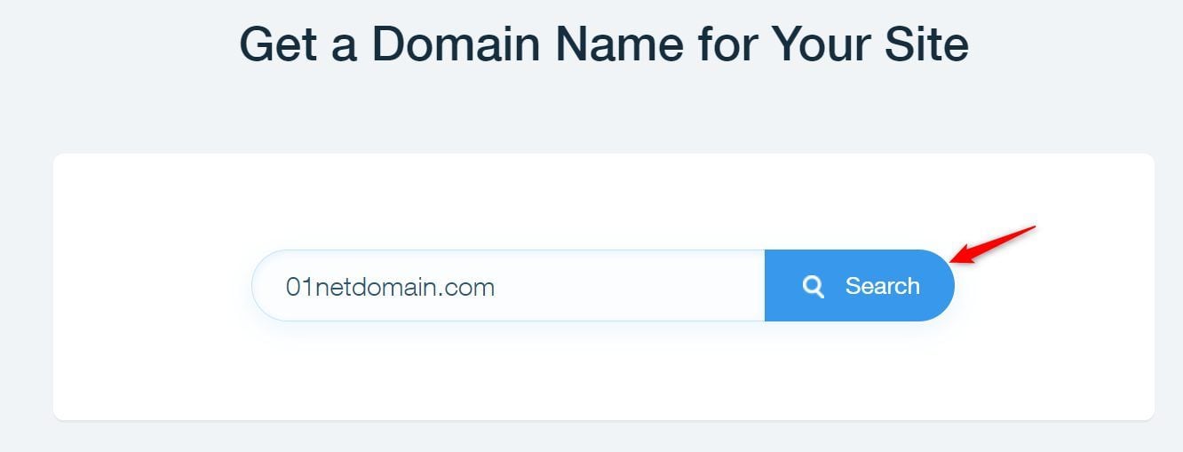 Wix Search for Domain