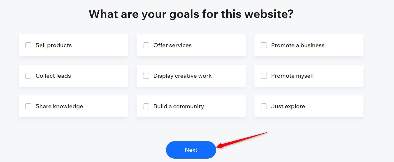 Wix Website Goals