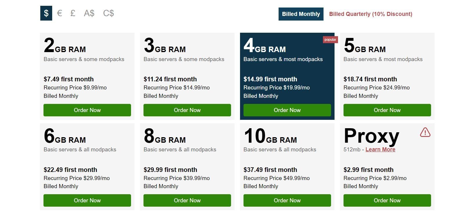 Apex Hosting Pricing