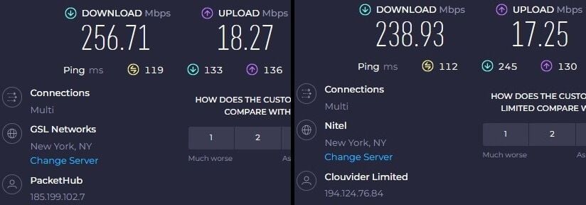 NordVPN NordLynx vs OpenVPN US