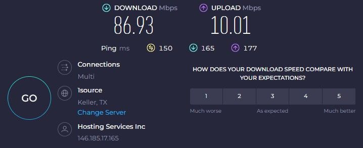 Slickvpn यूके की गति