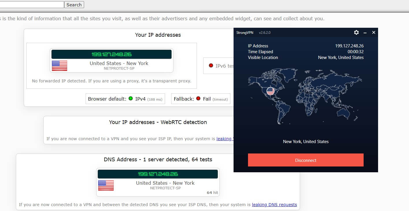 StrongVPN IP Leak 1