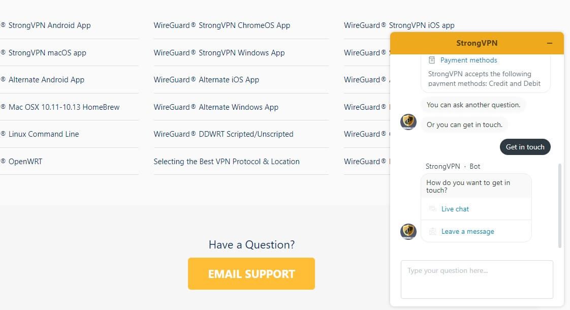 Strongvpn समर्थन