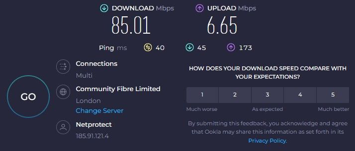 Strongvpn यूके की गति