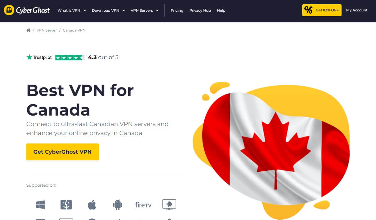 CyberGhost VPN Canada