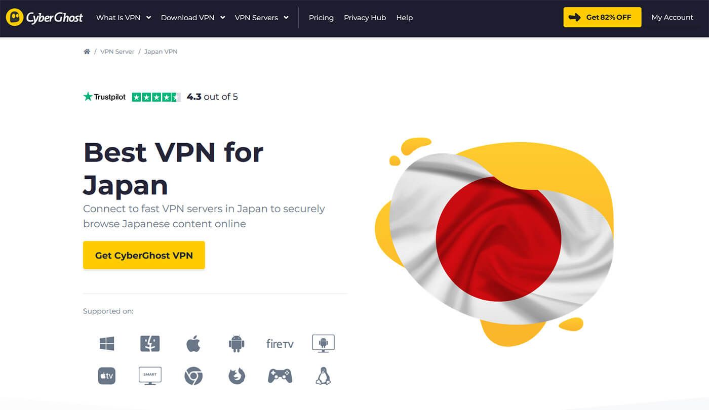 CyberGhost VPN Japan