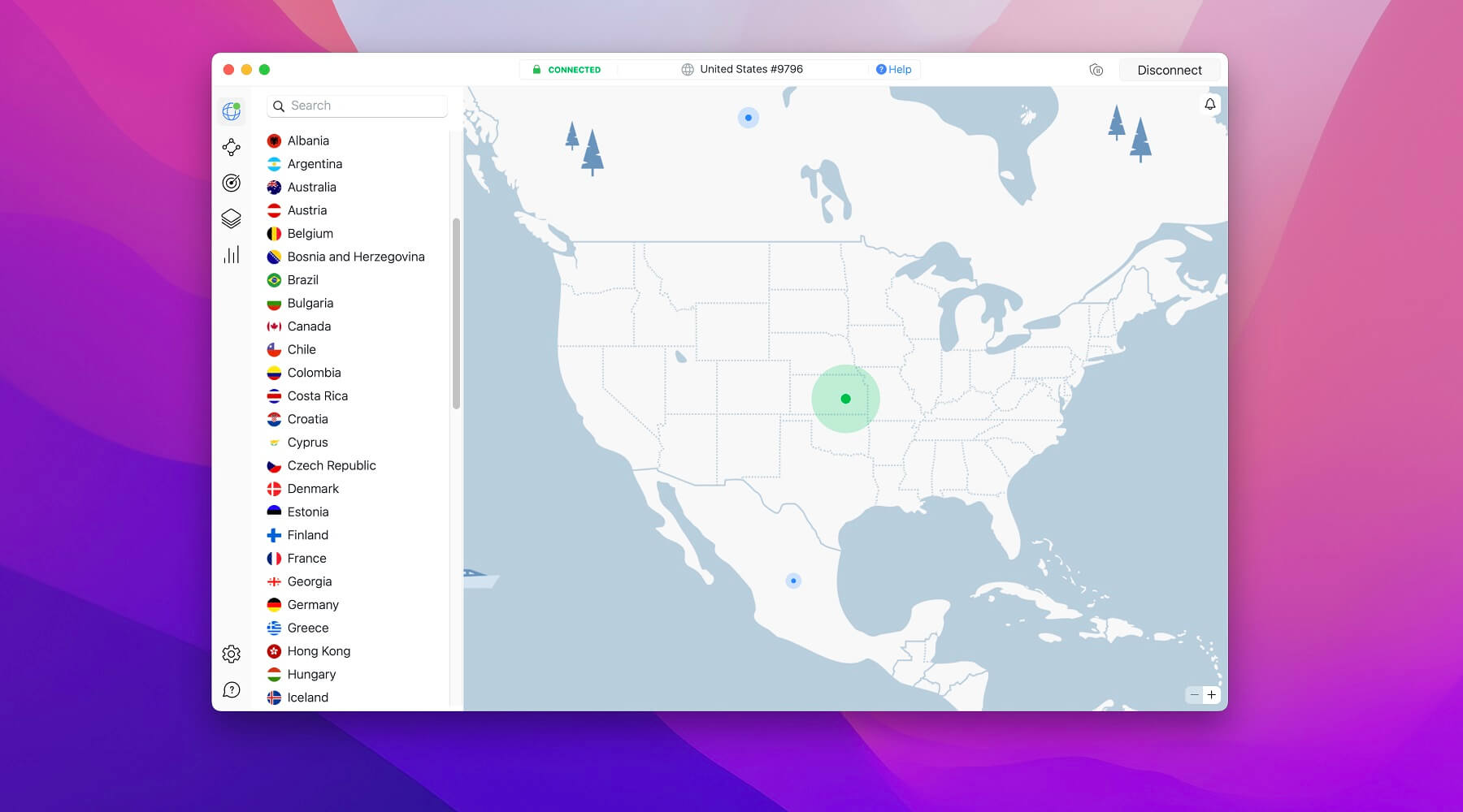 NordVPN MacOS Connected