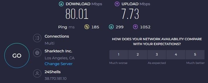 Astrill VPN US Speed