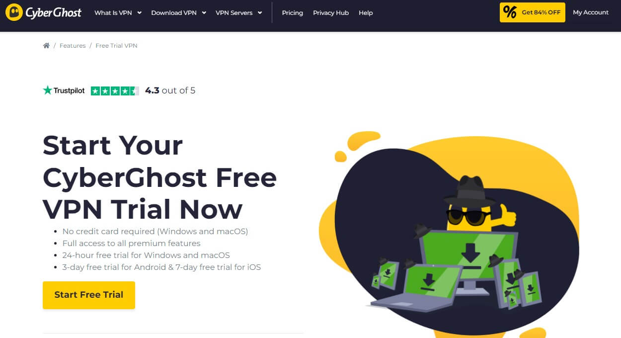 Prueba gratuita de Cyberghost actualizada