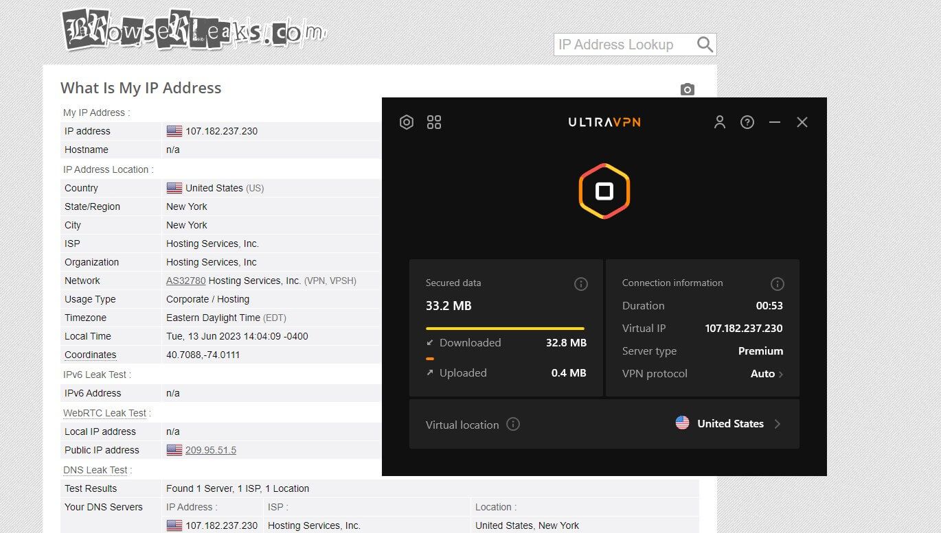UltraVPN IP Fuite 2