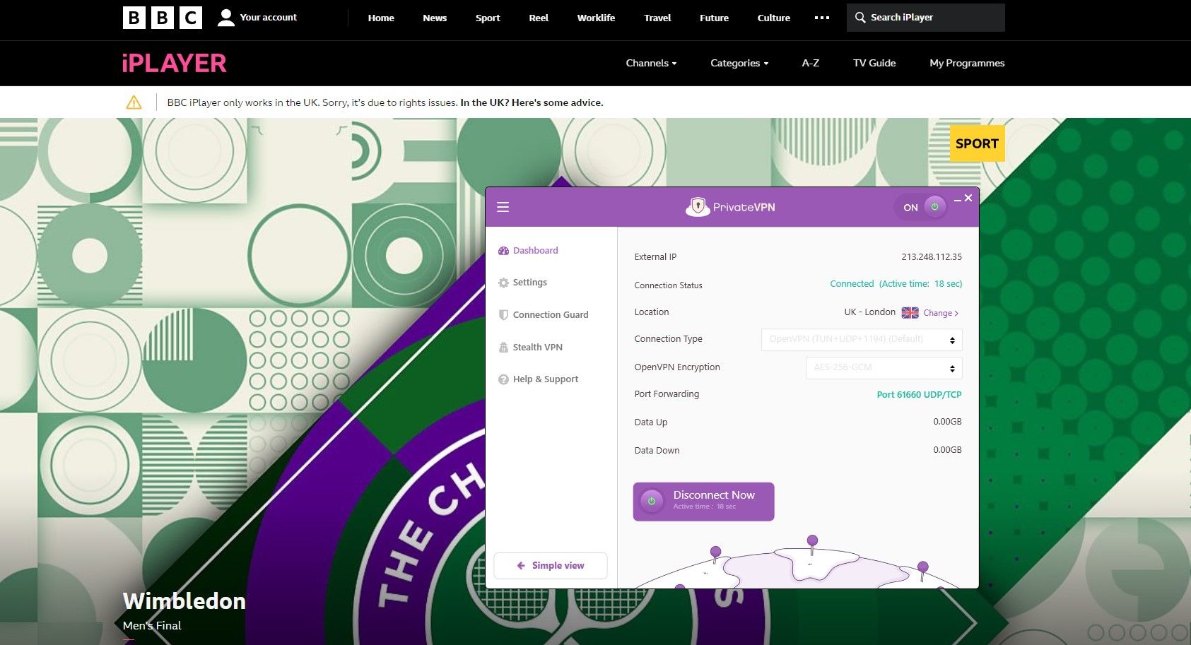 PrivateVPN BBC iPlayer