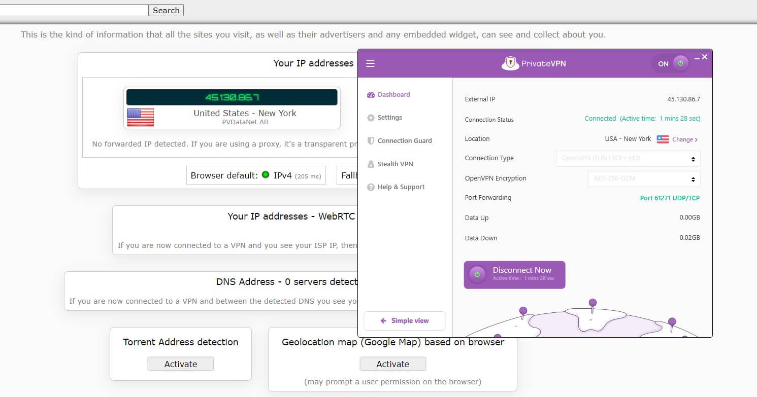 PrivateVPN IP Leak 1