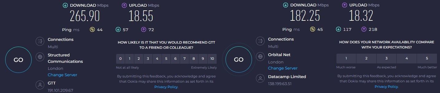 CyberGhost WireGuard OpenVPN UK Speed