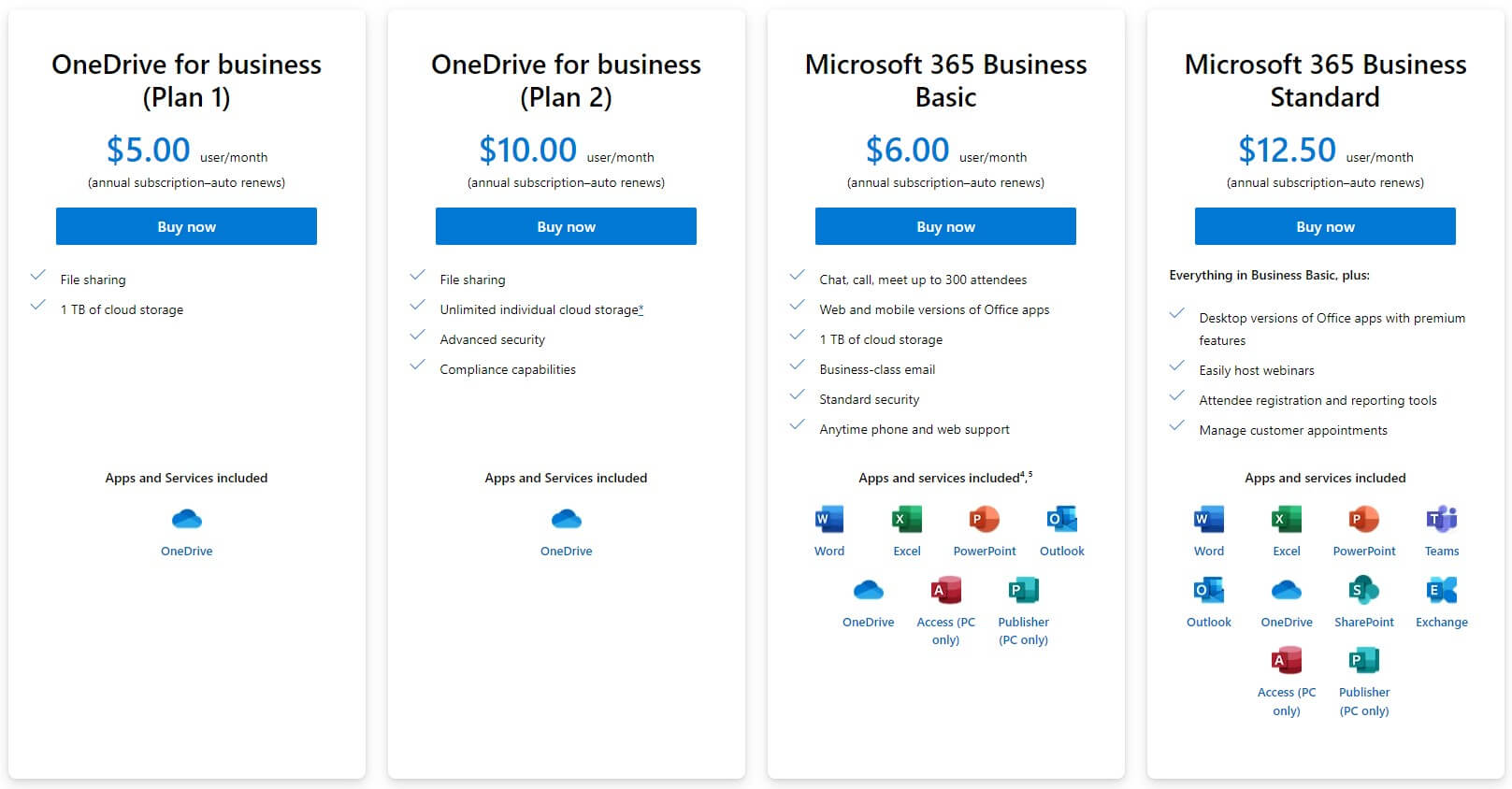 OneDrive Pricing Business
