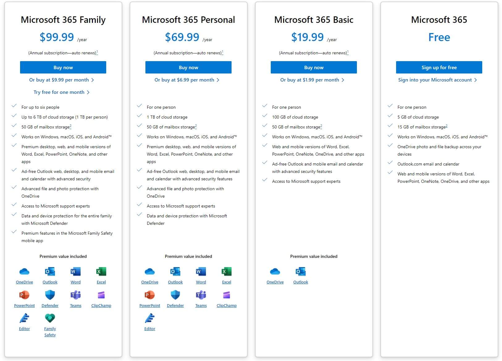 OneDrive Pricing