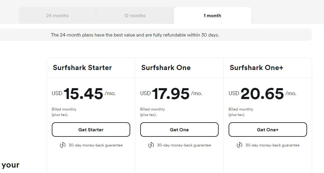 Surfshark Price Monthly