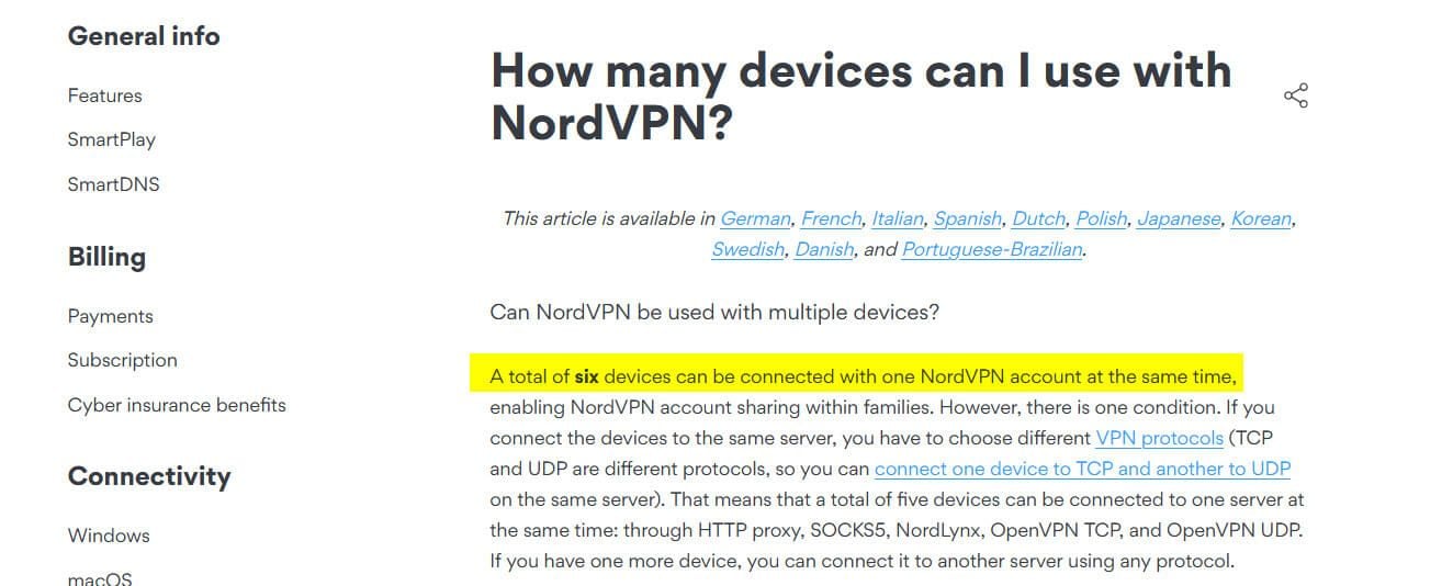 NordVPN Simultaneous Connections