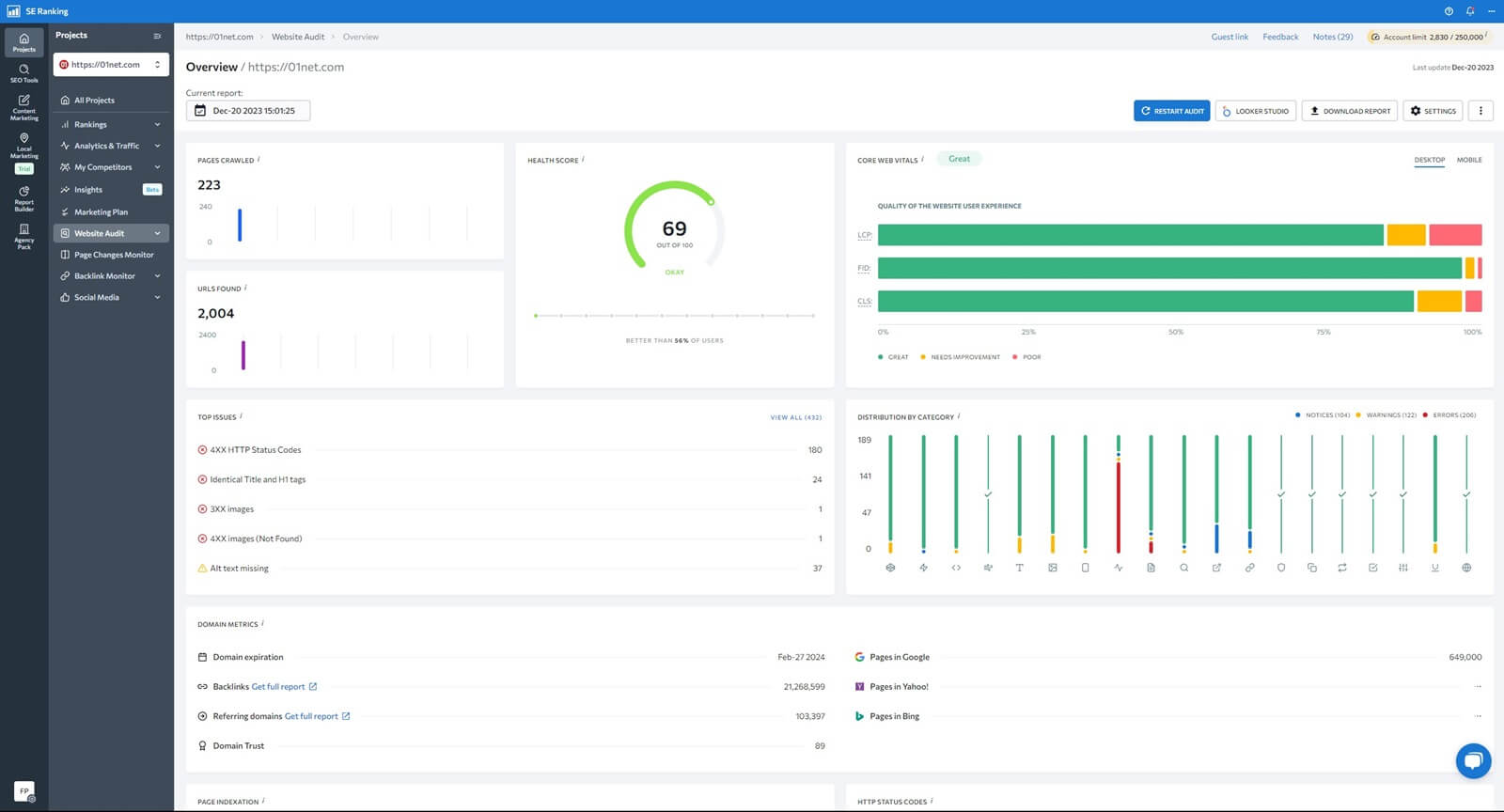 Se Ranking Website Audit