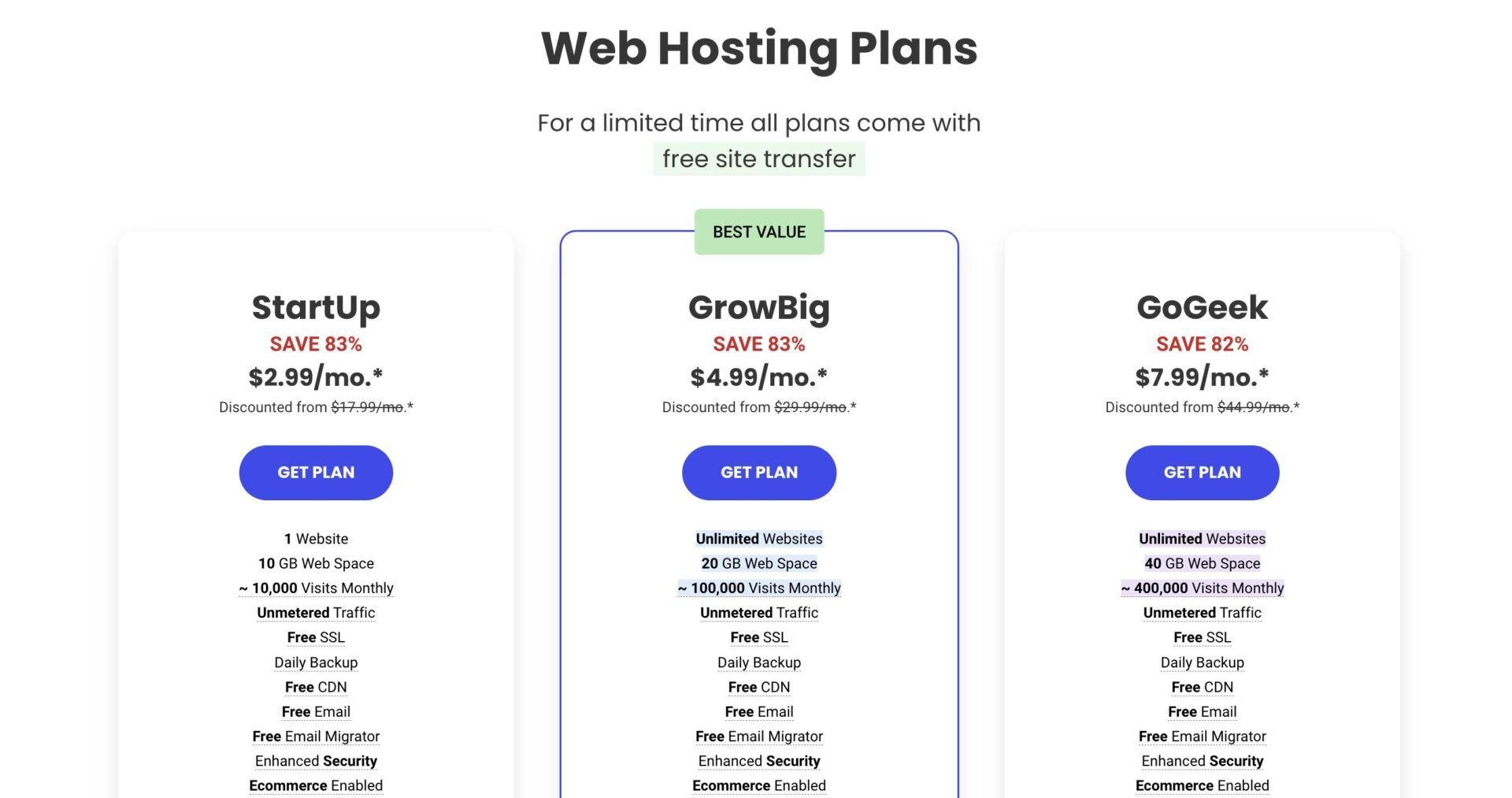 SiteGround Pricing New