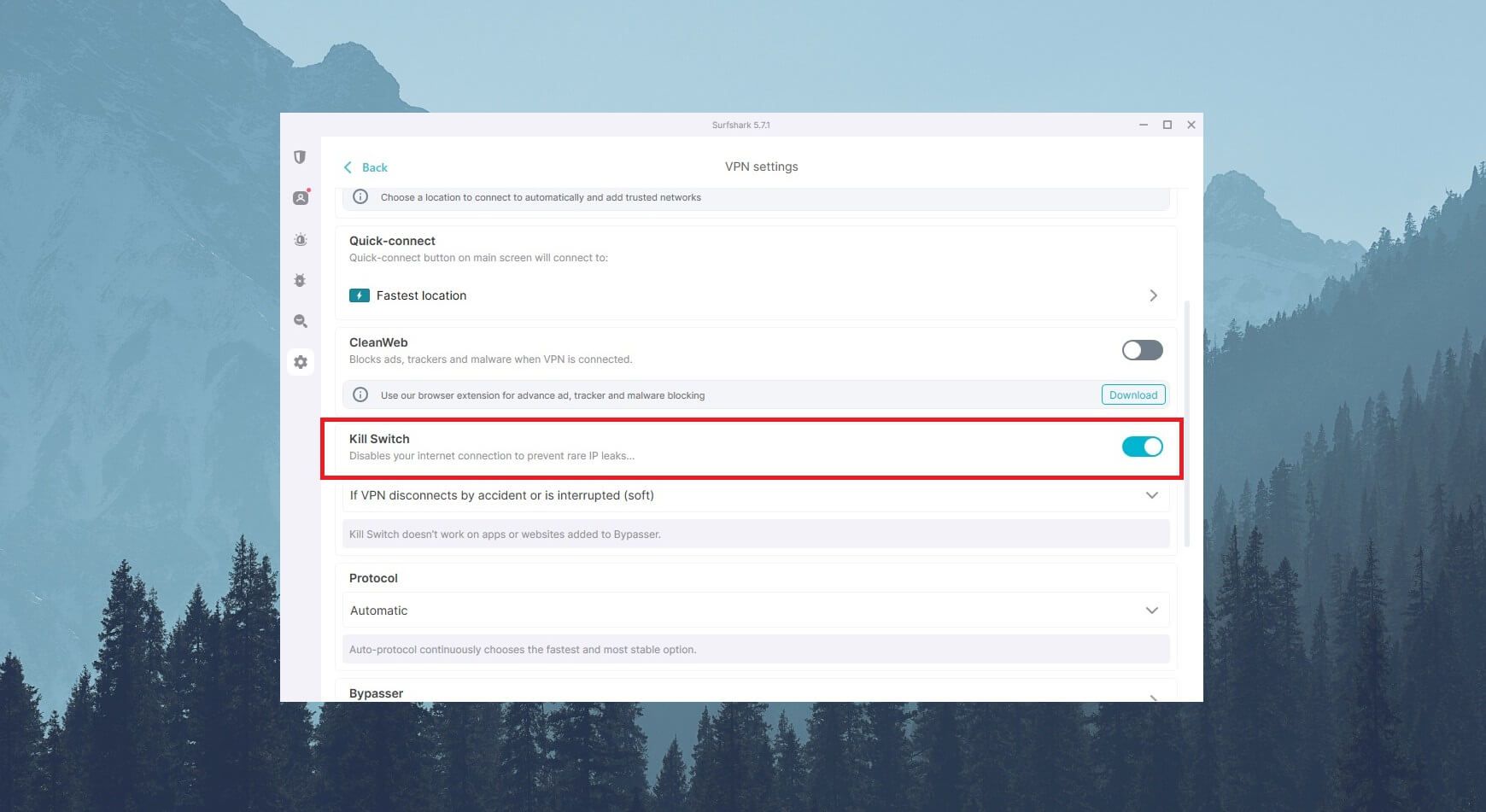Surfshark Kill Switch Enable