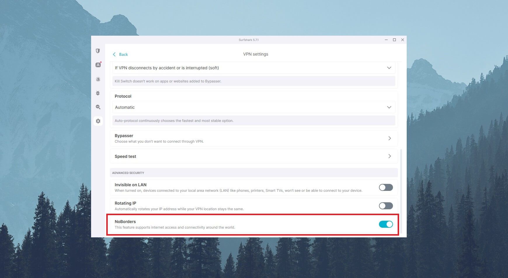 Surfshark Noborders Enable