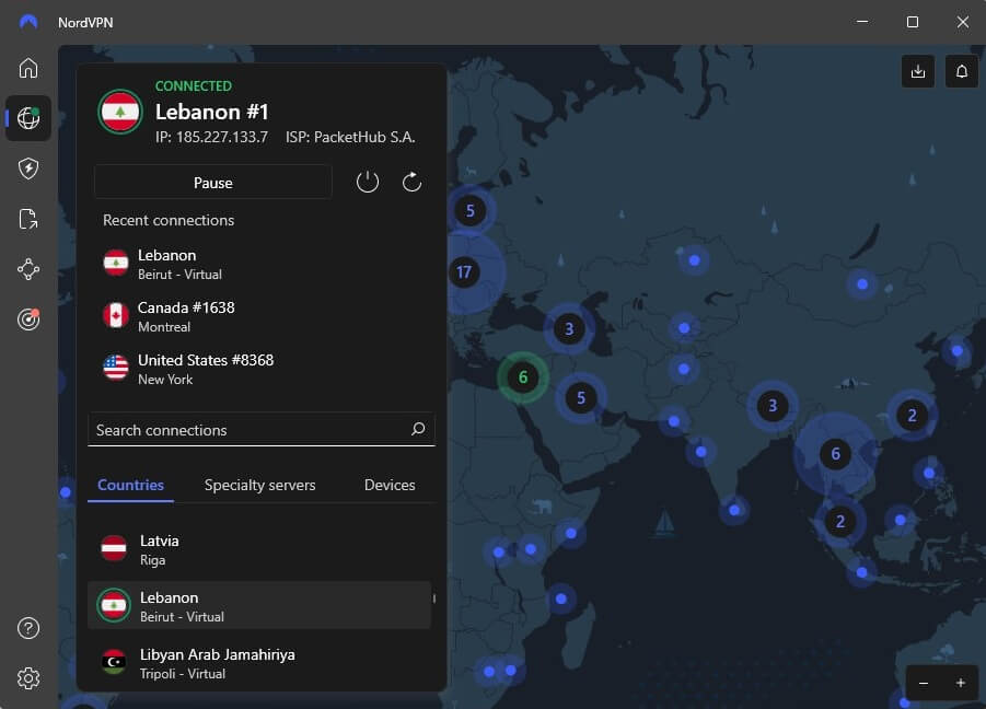 Nordvpn Lebanon Ip Connected