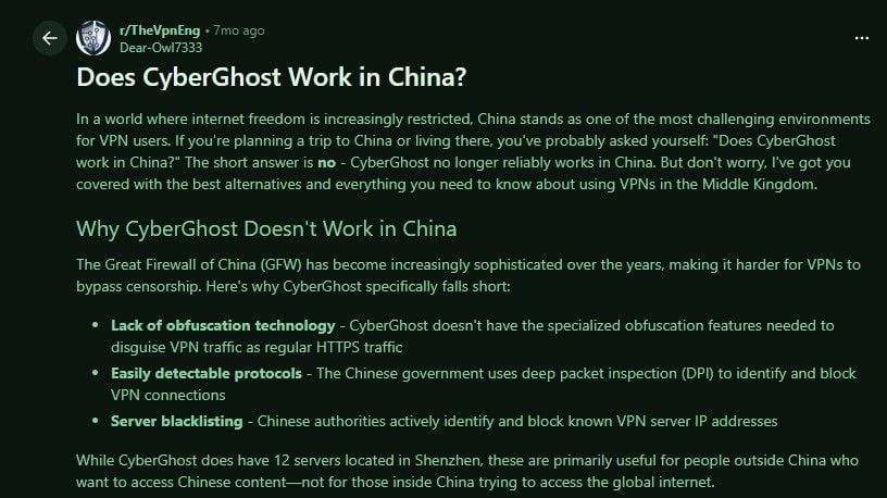 Cyberghost China Reddit