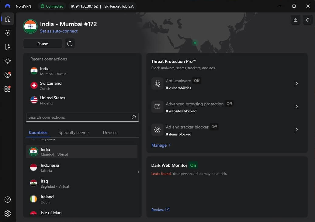 Nordvpn India Ip Connected