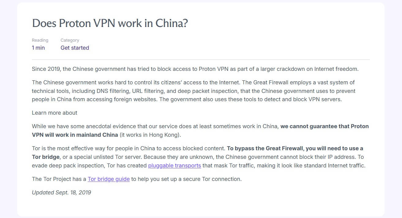 Proton Vpn China