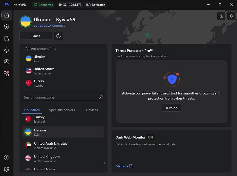 Nordvpn Ukraine Ip Connected