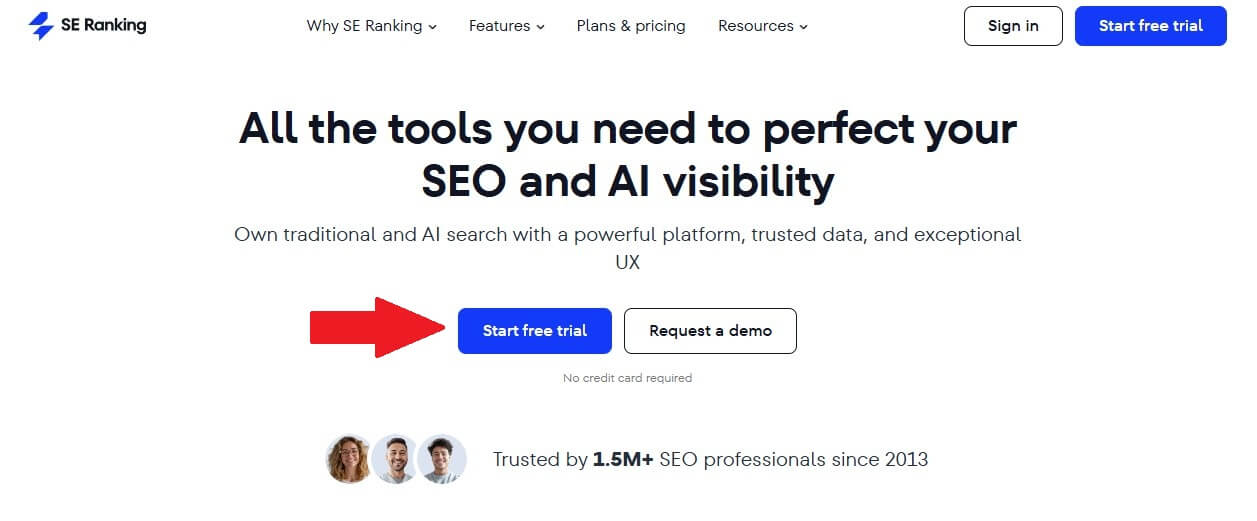 Semrush Home Page Free Trial
