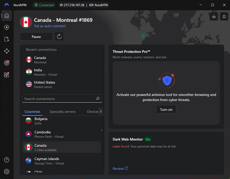 Nordvpn Canada Ip Connected