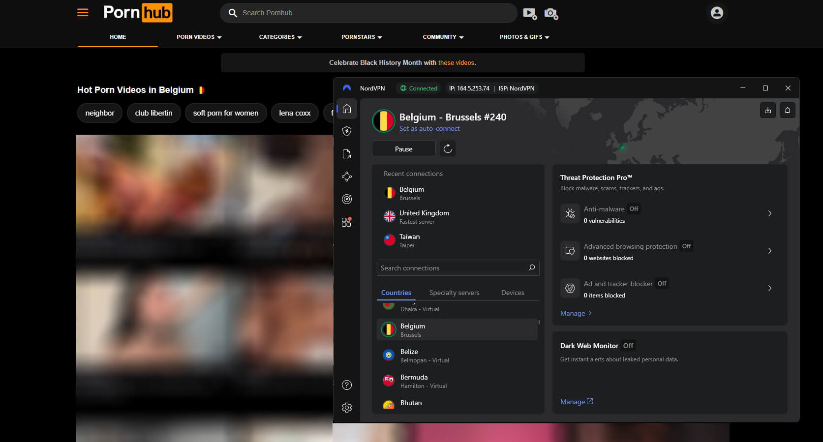 Pornhub Nordvpn Belgium Server