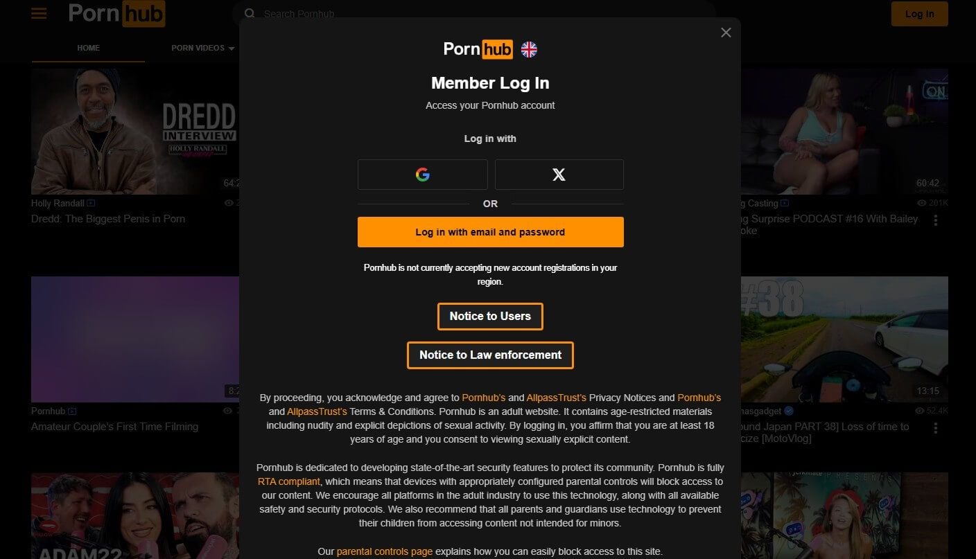 Pornhub Uk Login Blocked