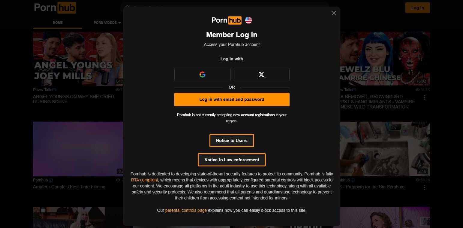 Pornhub Wyoming Blocked