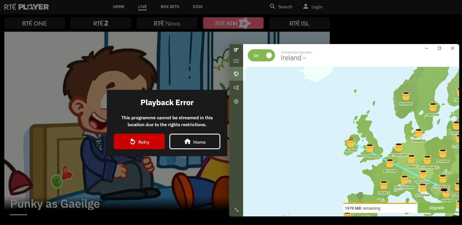 Rte Player Tunnelbear Not Working