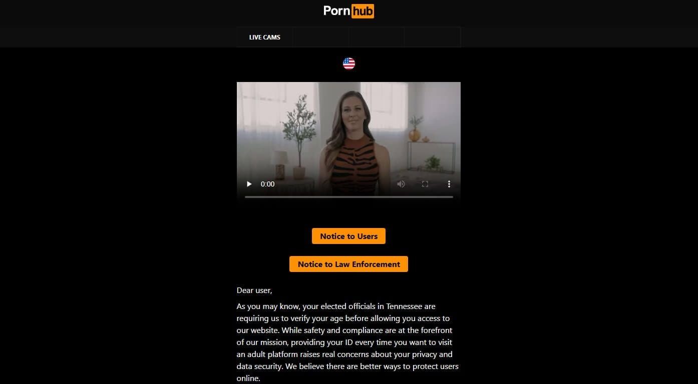 Pornhub Tennessee Blocked