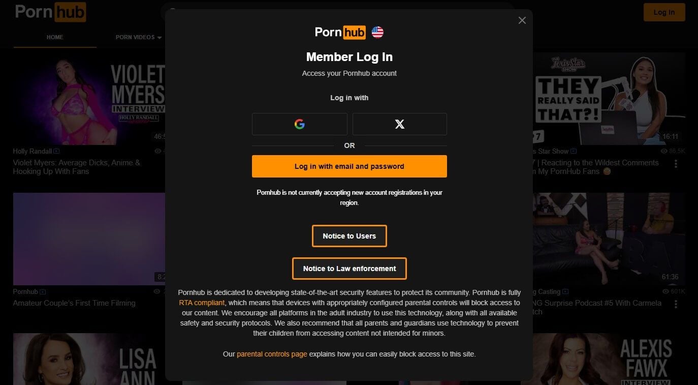 Pornhub West Virginia Blocked