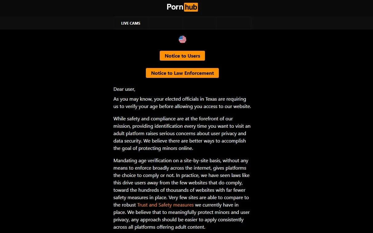 Pornhub Error Texas