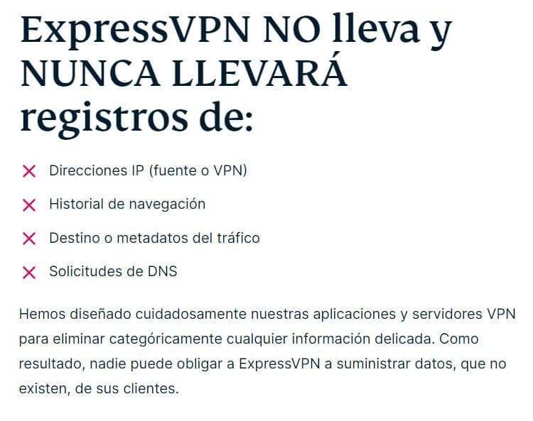 Política de registro de ExpressVPN