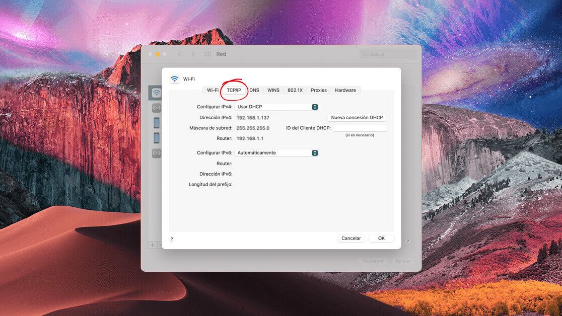 Cambiar IP en macOS