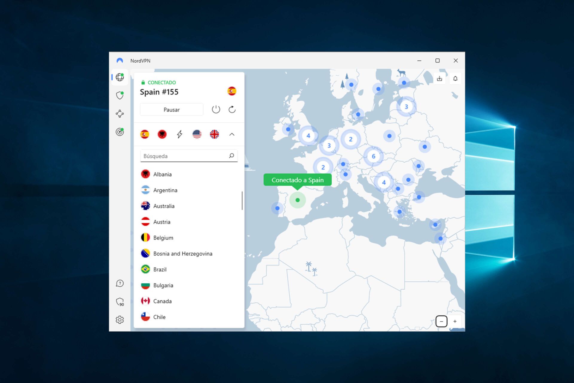 Conectar a una VPN NordVPN