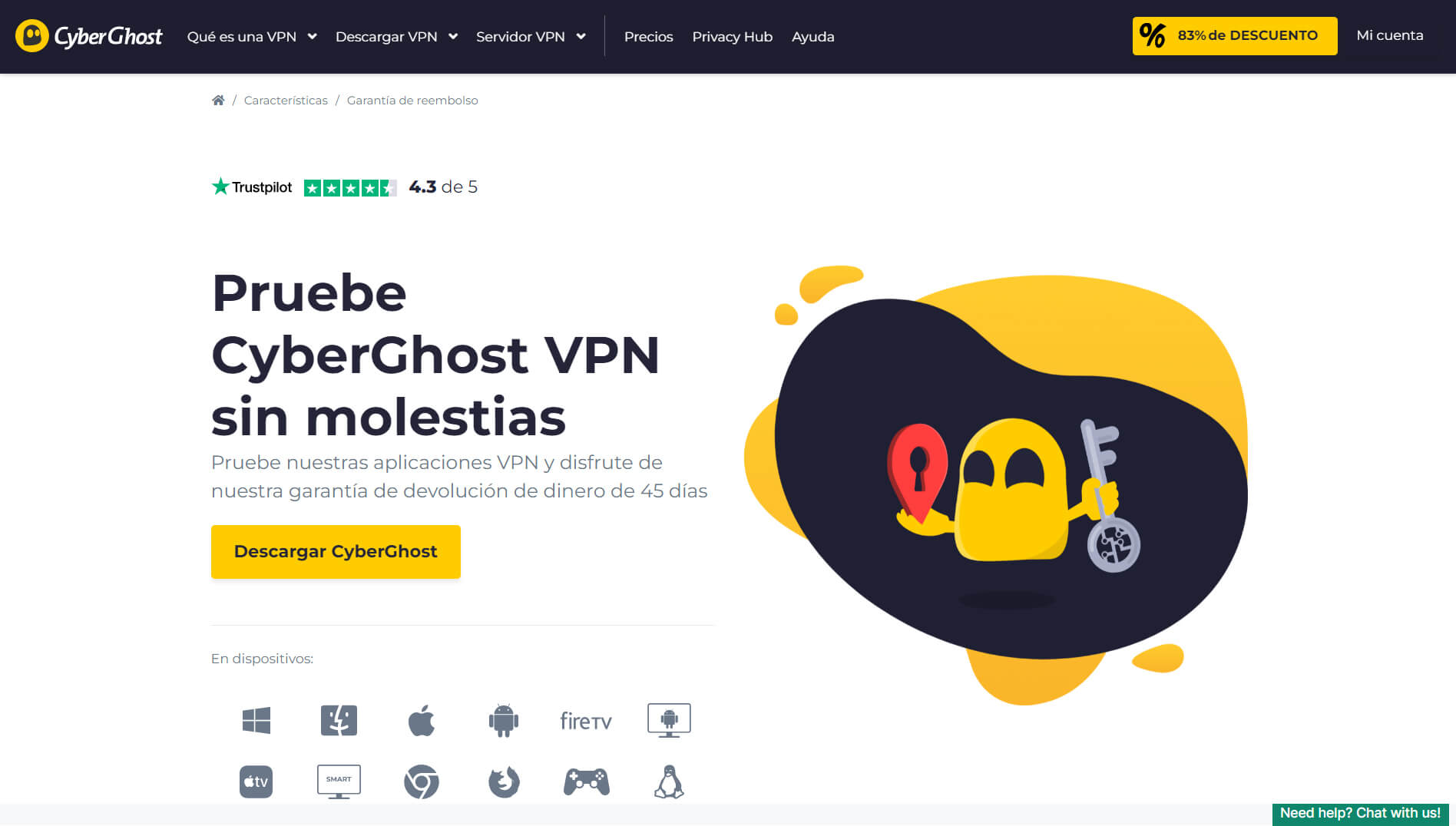 CyberGhost VPN Windows Prueba