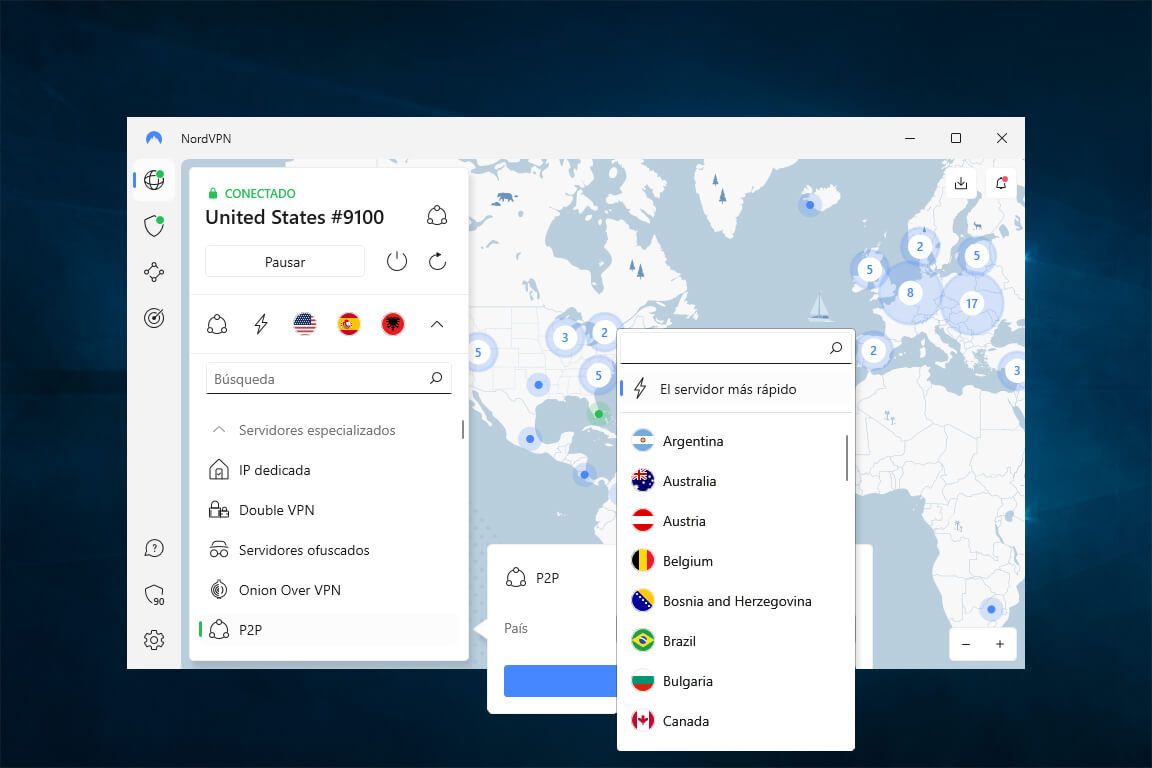 Servidores NordVPN