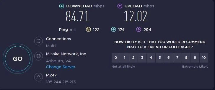 Velocidad Estados Unidos ExpressVPN