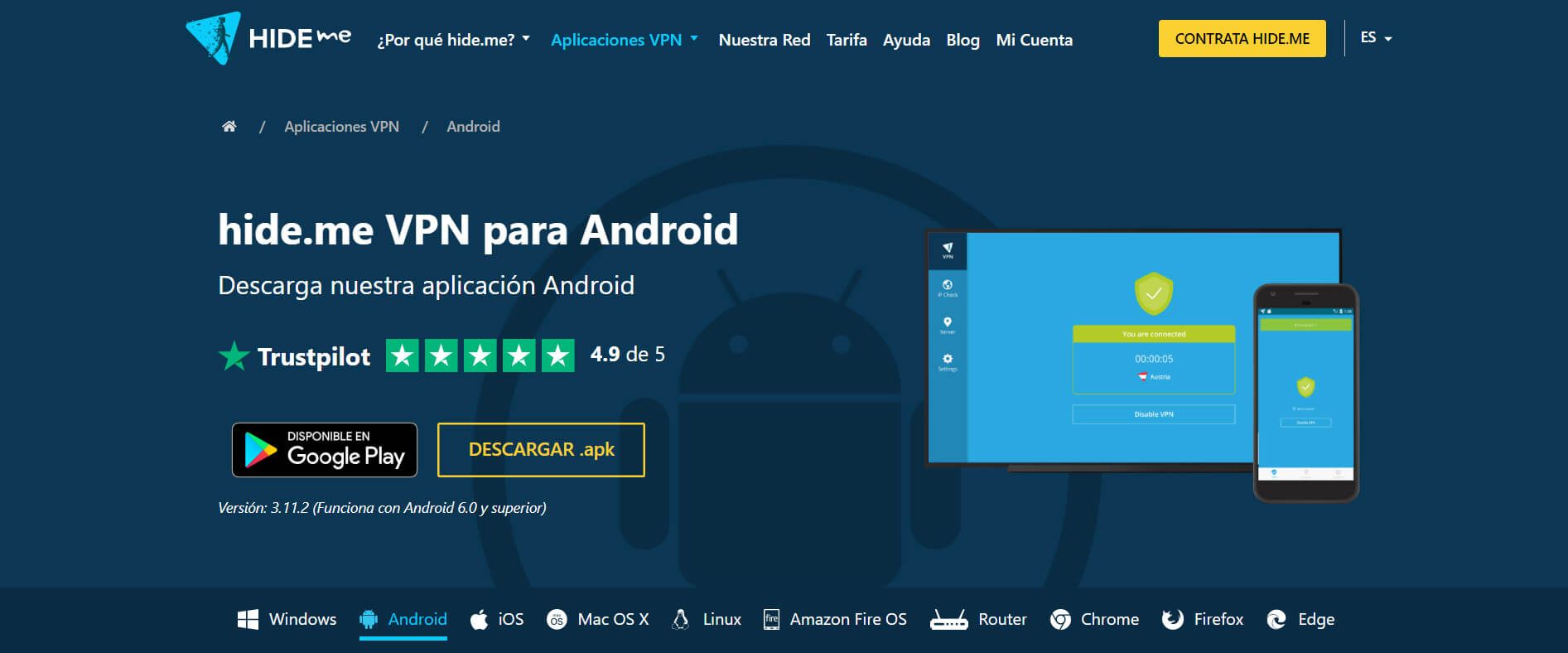 Hide.me-Android Gratis