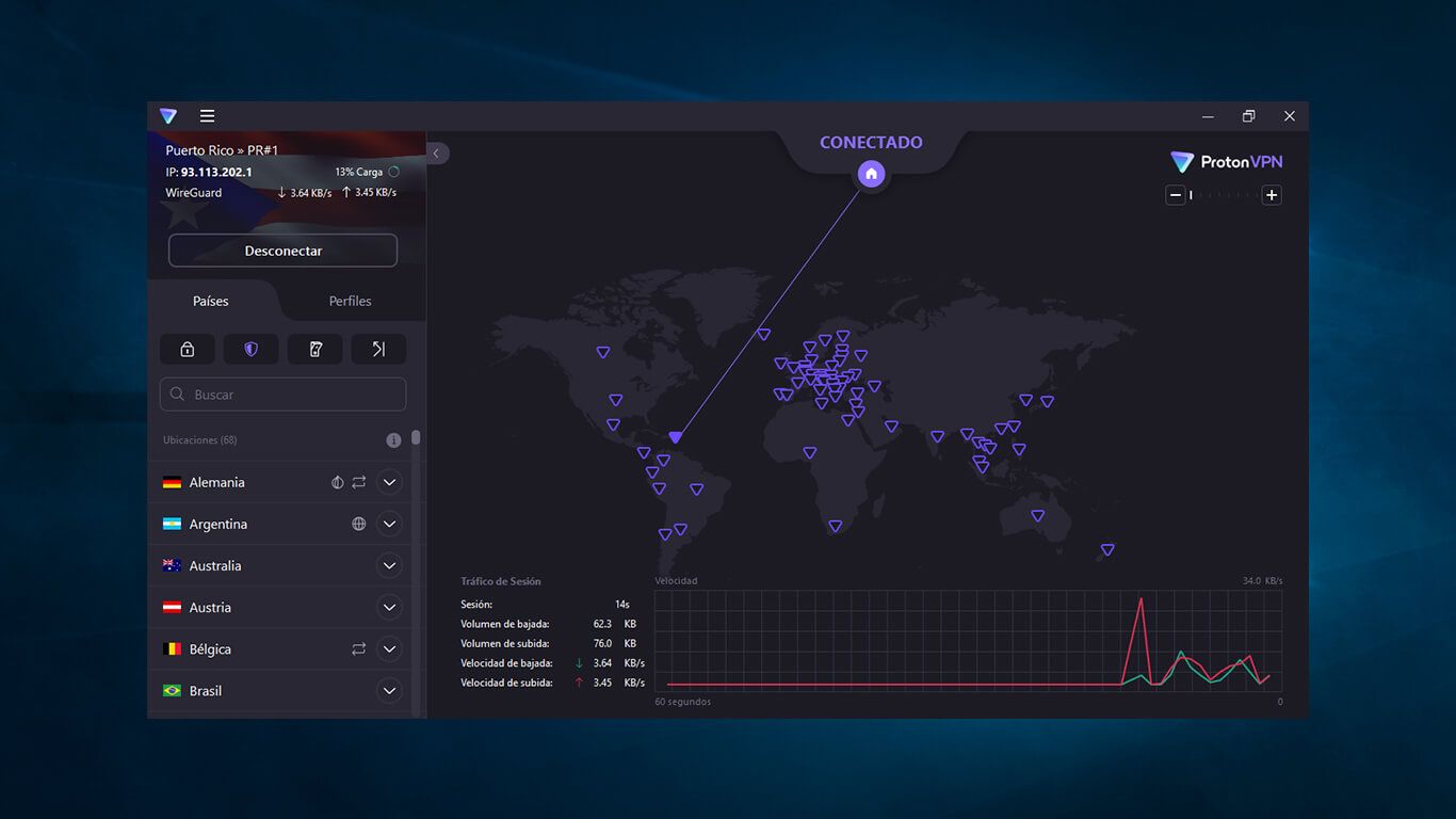 Conectarse a ProtonVPN