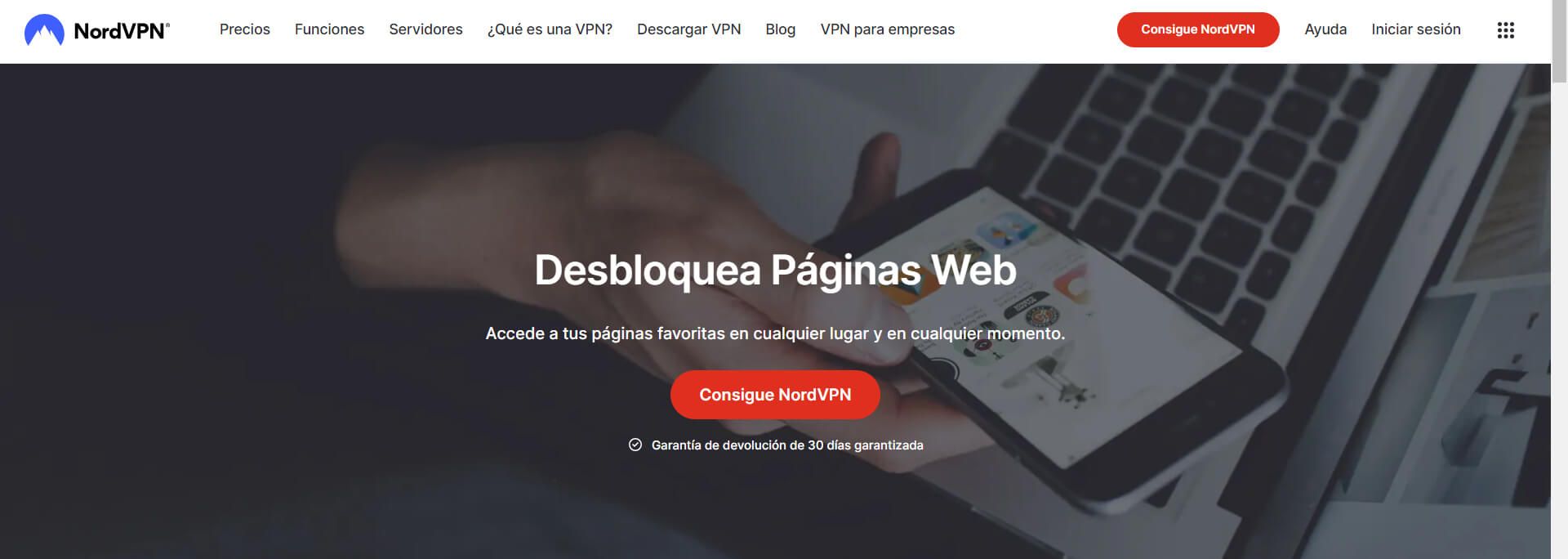 NordVPN para desbloquear sitios web