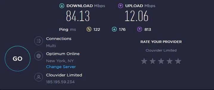 NordVPN Velocidad Estados Unidos