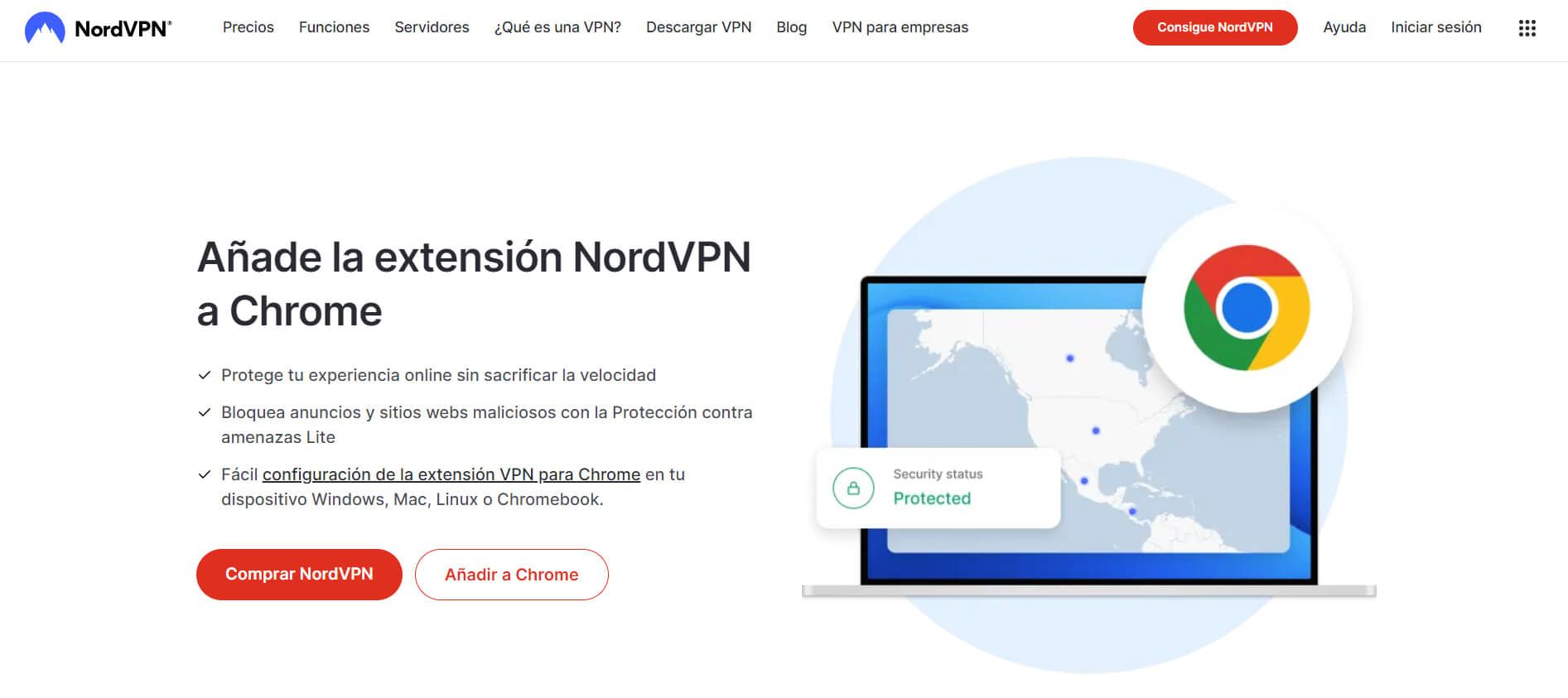 NordVPN Extensión VPN Chrome